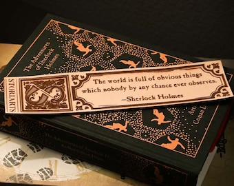 Sherlock Holmes Leather Bookmark - Arthur Conan Doyle Quote