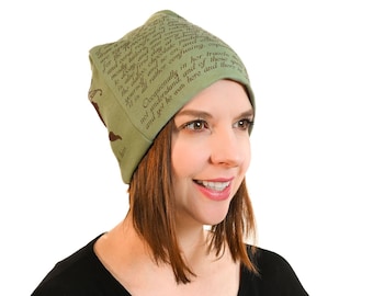 Peter Pan Book Beanie - J.M. Barrie, Slouchy Beanie, Cotton Hat, Bookish Beanie, Reader Gift, Teacher Gift, Booklover Gift, Literary Gift