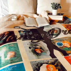 Nancy Drew Sherpa Fleece Book Blanket - Literary Throw, Yellow Blanket, Reader Gift, Writer Gift, Teacher Gift