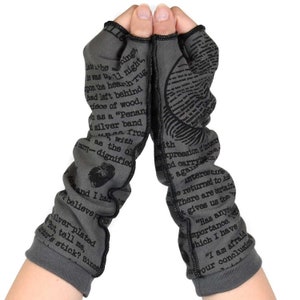 Sherlock Holmes Writing Gloves SECOND EDITION Fingerless Gloves, Arm Warmers, Sir Arthur Conan Doyle, Booklover Gift image 1