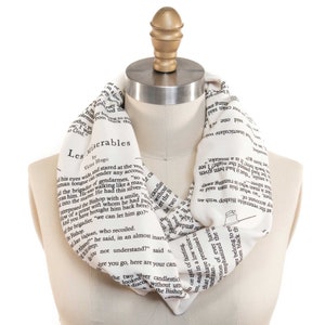 Les Miserables Book Scarf - Infinity Scarf, Literary Scarf, Victor Hugo , Book Lover, Books, Reading, Teacher Gift