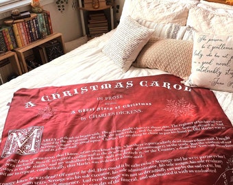 A Christmas Carol Sherpa Fleece Blanket – Charles Dickens Book Lover Gift