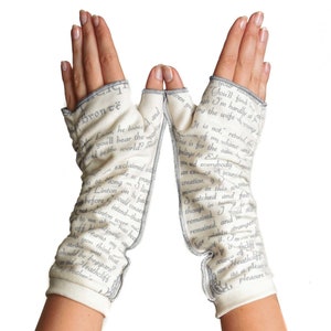 Wuthering Heights Writing Gloves - Fingerless Gloves, Arm Warmers, Emily Bronte, Literary, Book Lover, Books, Reading