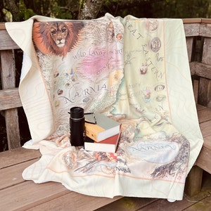 Map of Narnia Sherpa Fleece Book Blanket - C.S. Lewis, Narnia Map, Book Lover Gift, Cozy Soft Fleece Blanket, Fantasy Blanket, Teacher Gift