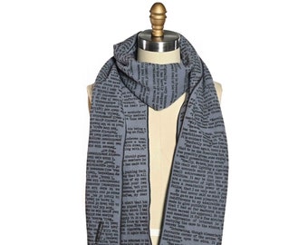 Sherlock Holmes Italian Wool Scarf - Sir Arthur Conan Doyle, Grey and Black, Soft Medium-weight Fabric, Cashmere, Woven, Literary Scarf