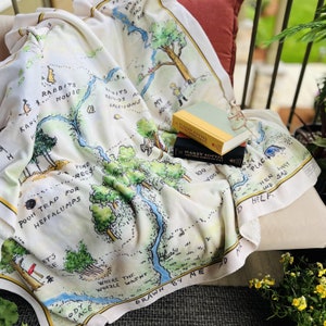 Winnie-the-Pooh Map Sherpa Fleece Boek Deken - Alan Alexander Milne, Boek Lover Gift, Gezellige Zachte Fleece Deken, Fantasy Deken Cadeau