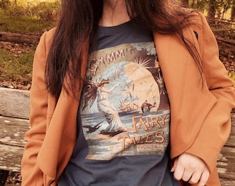 Camiseta de Cuentos de Hadas de Grimm - Portada de libro vintage, regalo para amantes de los libros