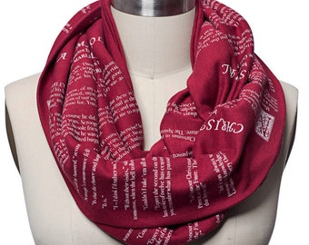 A Christmas Carol Book Scarf - Infinity Scarf, Christmas Scarf, Charles Dickens, Book Lover, Books, Reading, Teacher Gift