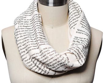 Little Women Book Scarf - Infinity Scarf, Literary Scarf, Louisa May Alcott, Book Lover, Books, Reading, Teacher Gift