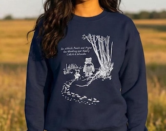 Winnie-the-Pooh Sweatshirt – Literary Woozle Piglet Book Lover Crew Neck