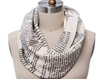 Jane Eyre Book Scarf - Infinity Scarf, Literary Scarf, Charlotte Brontë, Book Lover, Books, Reading, Teacher Gift