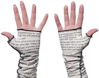 Little Women Writing Gloves - Fingerless Gloves, Arm Warmers, Louisa May Alcott, Literary, Book Lover, Books, Reading