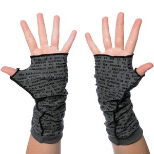 Frankenstein Writing Gloves - Fingerless Gloves, Arm Warmers, Mary Shelley, Booklover Gift, Literary Gloves, Teacher Gift