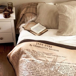 Jane Eyre Sherpa Fleece Book Blanket - Charlotte Brontë, Throw Blanket