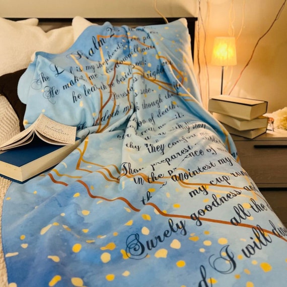 Psalm 23 Sherpa Fleece Book Blanket Bible Scripture Book Lover Gift Cozy Soft Fleece Blanket Cozy Warm Blanket Gift for Wife Etsy Canada