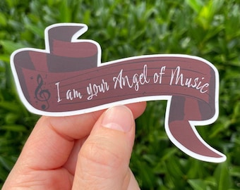 Phantom of the Opera Sticker - Angel of Music Ribbon, Bookish Vinyl Decal