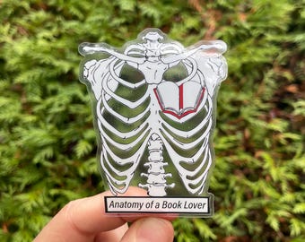 Pegatina transparente de anatomía para amantes de los libros – Regalo para lectores aficionados a la lectura