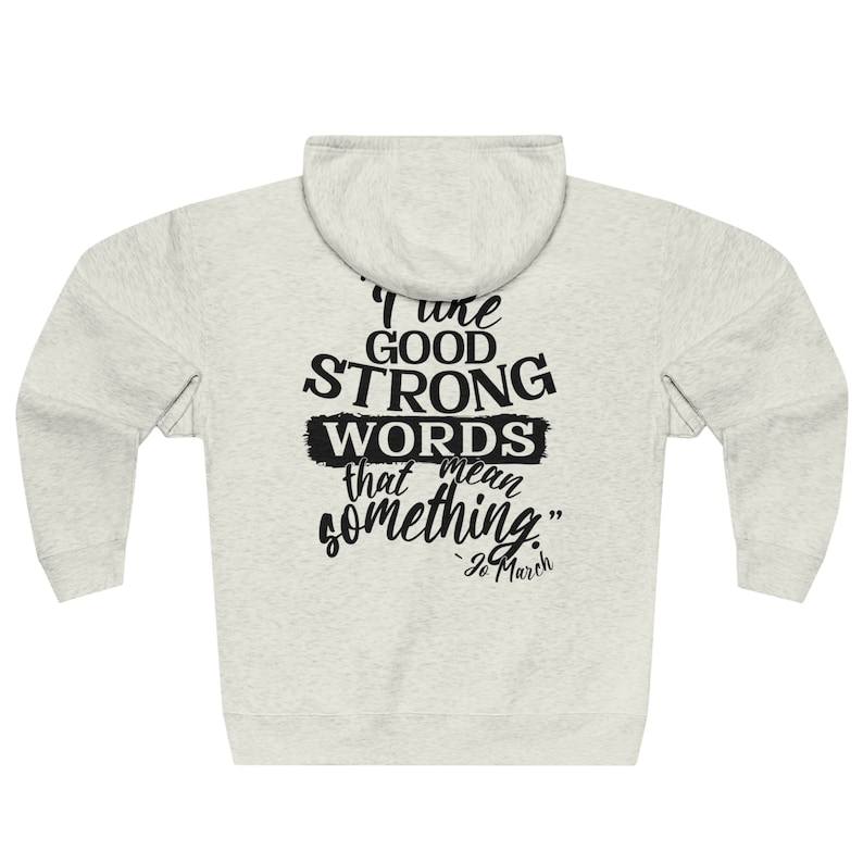 Jo March Quote Hoodie – Book Lover Full Zip Sweatshirt image 4