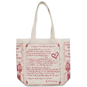 I Carry Your Heart Book Tote E. E. Cummings, Tote Bag, Literary, Book Lover, Books, Literature, Teacher Gift, Gift for Reader image 3