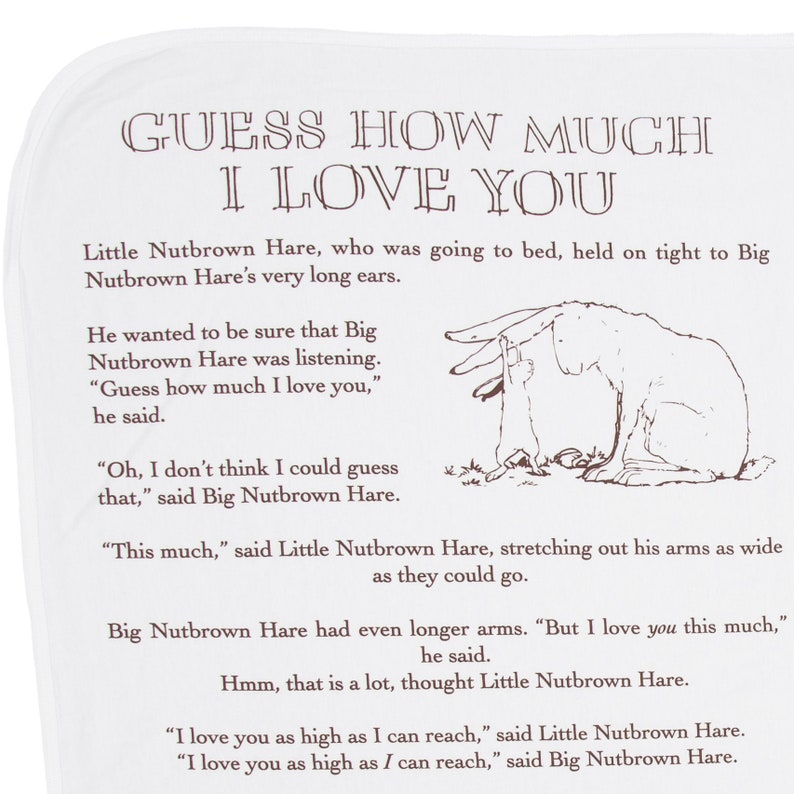 Guess How Much I Love You Storybook Baby Blanket Baby Shower Gift, New Mom, Birth Announcement, Receiving Blanket, Swaddling Blanket image 4