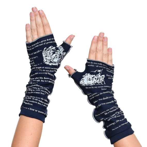 The Raven Writing Gloves Fingerless Gloves Cotton, Arm Warmers