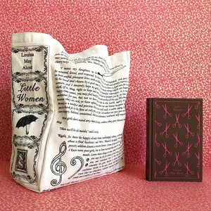 Kleine Frauen Buch Tote - Buch Tragetasche, Einzigartige Tragetasche, Lehrer Tragetasche, Literarische Tragetasche, Literatur Tasche, Literatur Liebhaber, Canvas Tasche