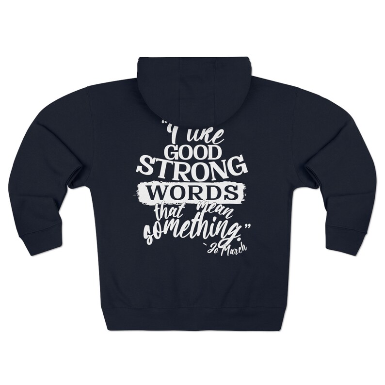 Jo March Quote Hoodie – Book Lover Full Zip Sweatshirt image 2