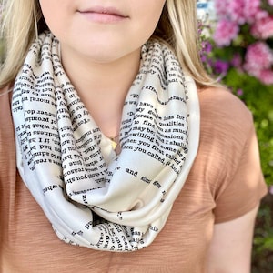 Pride and Prejudice Book Scarf – Literary Infinity Scarf, Jane Austen Gift