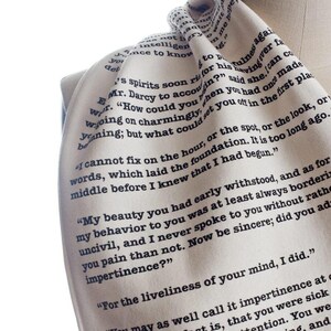 Pride and Prejudice Book Scarf Infinity Scarf, Literary Scarf, Jane Austen Gifts, Booklover Gift, Graduation Gift, Back to School image 4