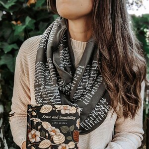 Sense and Sensibility Book Scarf – Jane Austen Literary Infinity Scarf