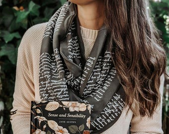 Sense and Sensibility Book Scarf – Jane Austen Literary Infinity Scarf