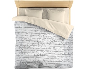 Commit to Lit Duvet Cover - Book Lover Bedding, Author Quotes Bedding