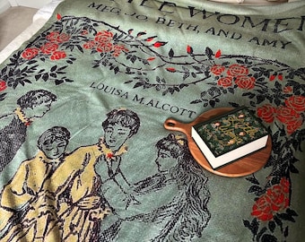 Cozy Little Women Sherpa Fleece Blanket - Louisa May Alcott Classical Literature Throw