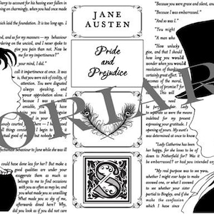 Pride and Prejudice Book Tote Jane Austen, Tote Bag, Literary, Book Lover, Books, Literature, Teacher Gift, Gift for Reader image 5