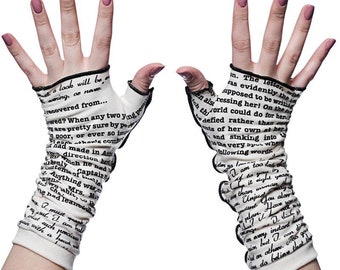 Persuasion Writing Gloves - Fingerless Gloves, Arm Warmers, Jane Austen, Literary, Book Lover, Books, Reading