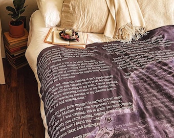 The Raven Sherpa Fleece Blanket – Edgar Allan Poe Literary Throw