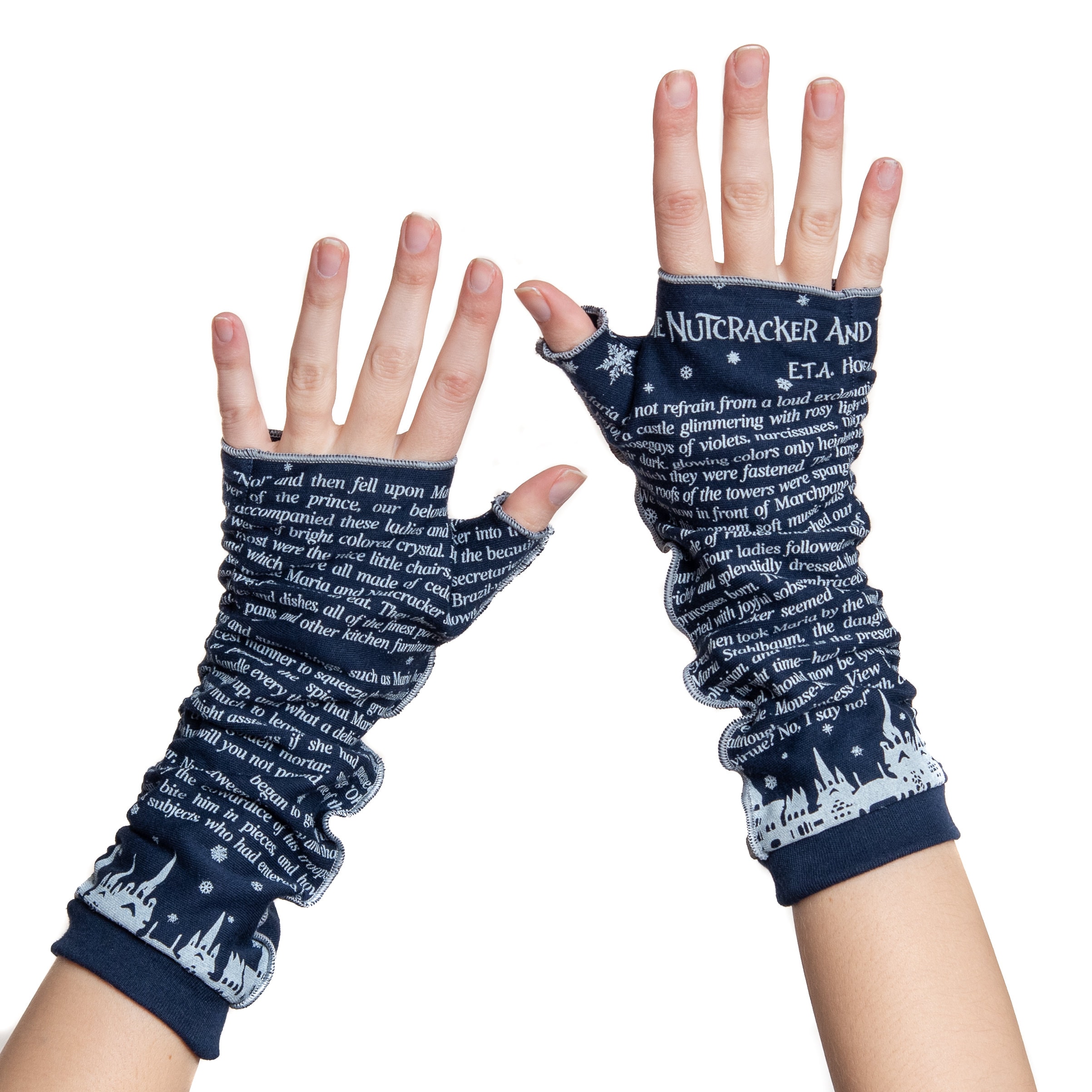 The Nutcracker Writing Gloves - Fingerless Gloves, E.T.A. Hoffmann, Arm Warmers, Literary, Book Lover, Books, Reading Gloves