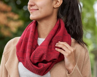 Macbeth Book Scarf – Shakespeare Literary Infinity Scarf, Cotton Jersey Knit