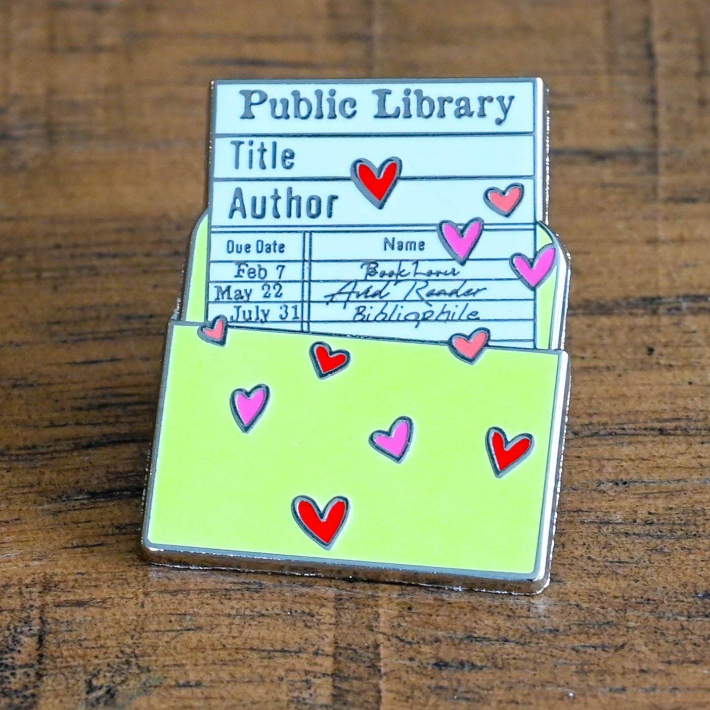 Library Book Pin Library Card Enamel Pin – Gold Plated Book Lover Gift - Etsy