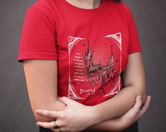 T-shirt Dracula Castle – Gothic Book Lover-cadeau