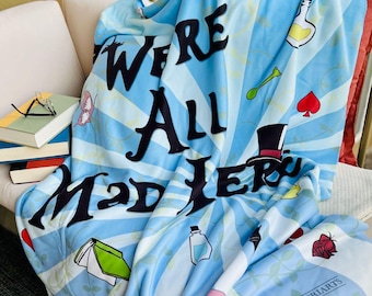 Alice in Wonderland Sherpa Fleece Blanket – Literary Throw Blanket