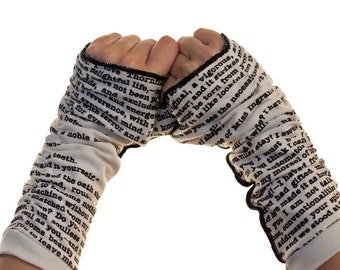 Jane Eyre Writing Gloves - Fingerless Gloves, Arm Warmers, Charlotte Bronte, Literary, Book Lover, Books, Reading