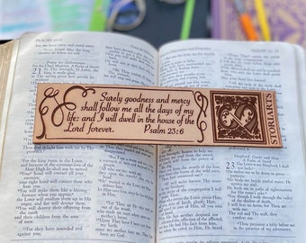 Psalm 23 Leather Quote Bookmark - Bible Passage, Scripture Passage, Reader Gift, Writer Gift, Premium Leather, Teacher Gift