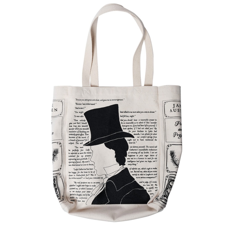 Pride and Prejudice Book Tote Jane Austen, Tote Bag, Literary, Book Lover, Books, Literature, Teacher Gift, Gift for Reader image 4