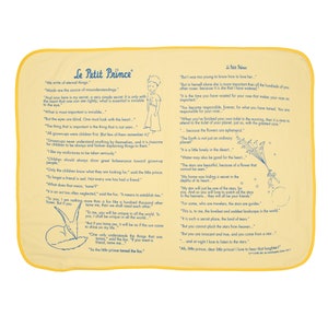 The Little Prince Storybook Baby Blanket Baby Shower Gift, New Mom, Birth Announcement, Grandchild, Receiving Blanket, Swaddling Blanket image 1