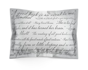 Commit to Lit Pillow Sham - Book Lover Bedding, Literary Bedding, Author Quotes
