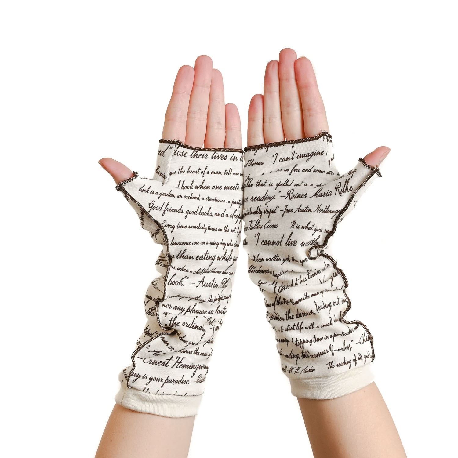 Commit to Lit Writing Gloves Fingerless Gloves, Arm Warmers, Author Gift,  Writer Gift, Booklover Gift, Graduation Gift, Literary Lover 