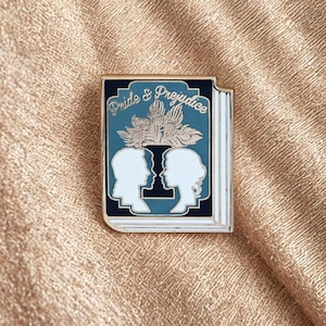 Pride & Prejudice Enamel Pin - Jane Austen, Darcy and Elizabeth, Book Nerd Book Worm Gift, Teacher Gift Romance Literature Cute Little Pin