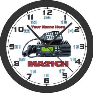 CB Radio Colorful 10 inch Round Wall Clock-Add Call Sign And Name, No Extra Charge! -Choose 1 of 3 Designs