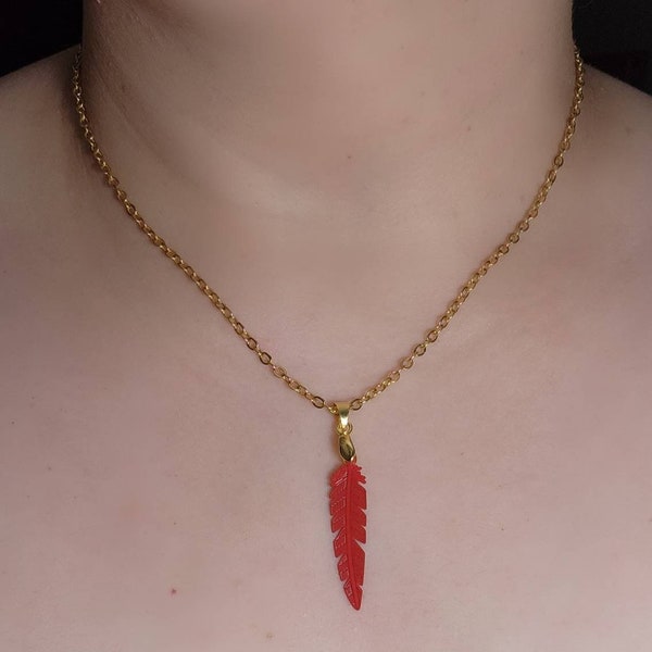 Hawks winged hero feather charm necklace